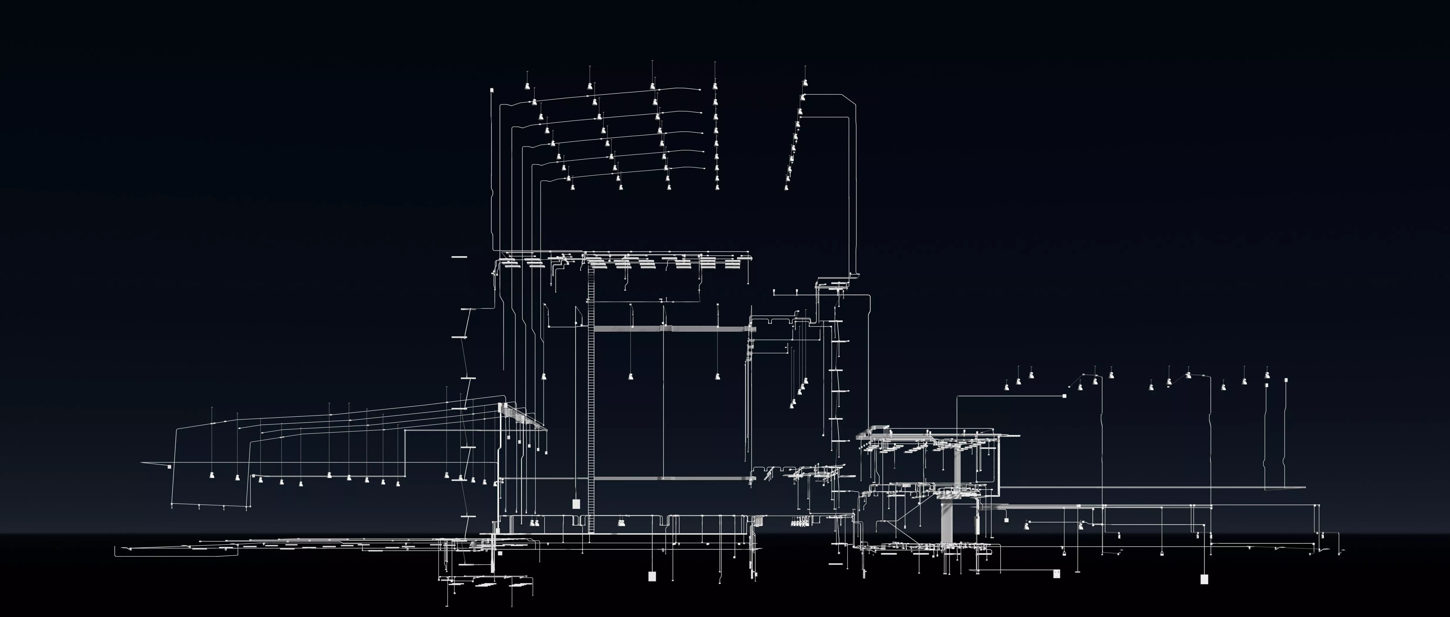 Electrical piping for industrial building 26i13 3D model