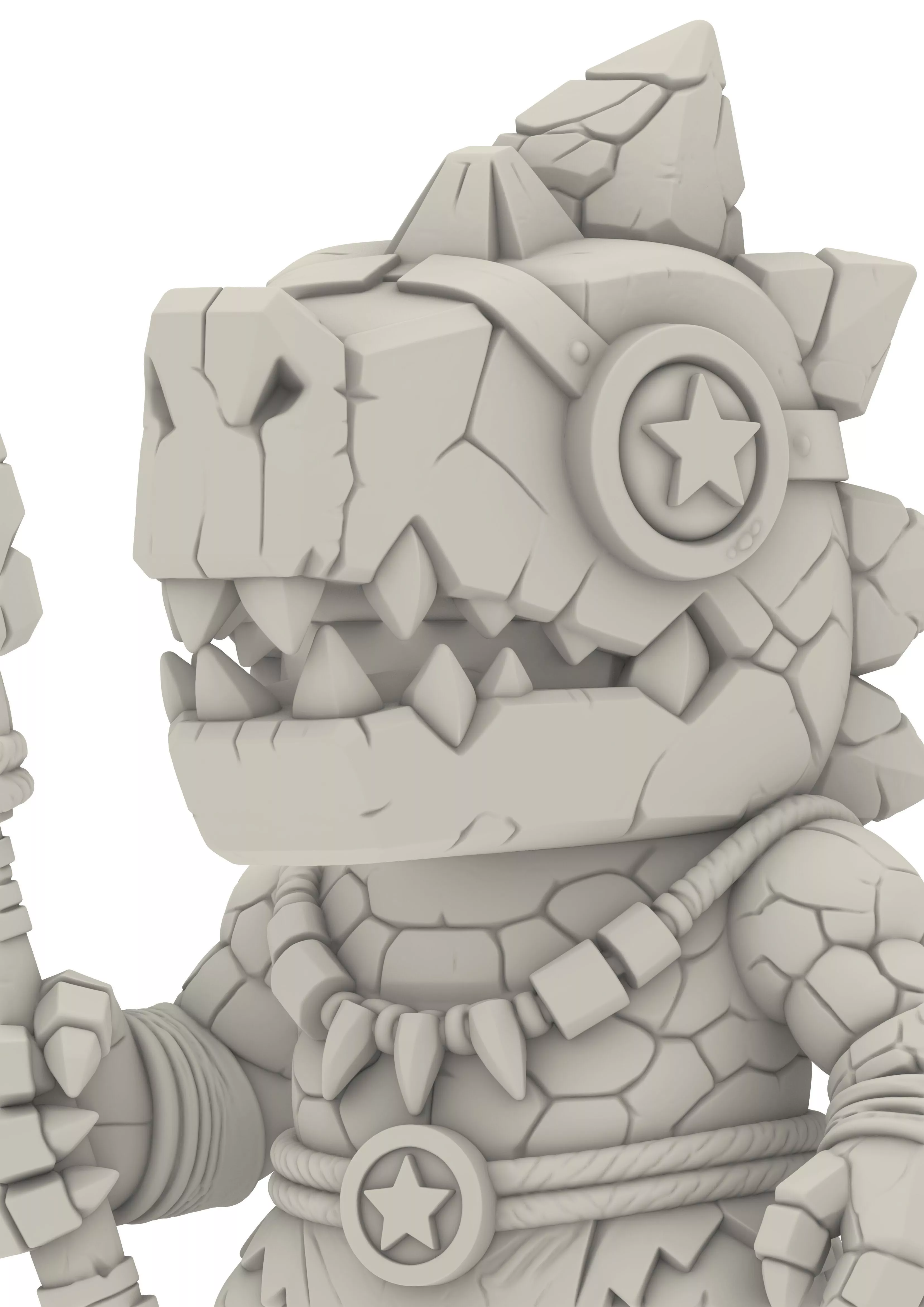 Warrior Chibi Monster Animal Krokodil 3D print model