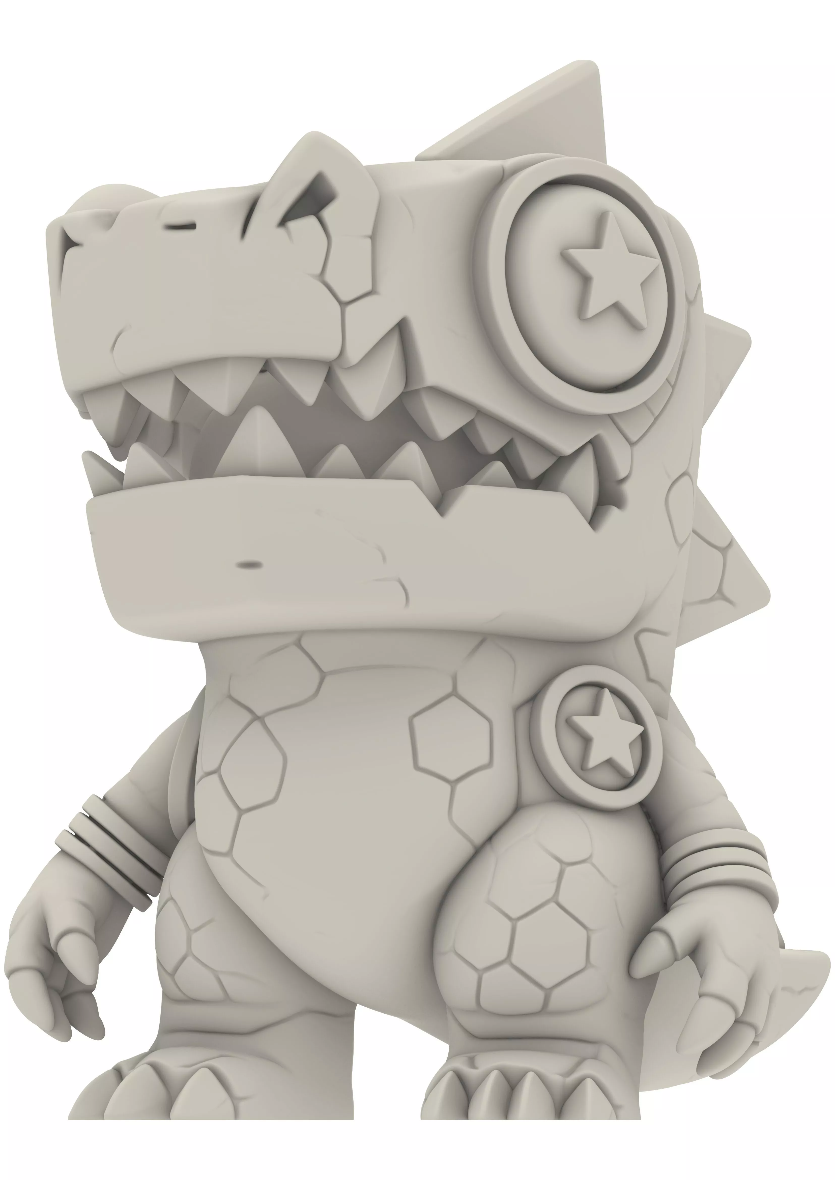 Warrior Chibi Monster Animal Krokodil 3D print model