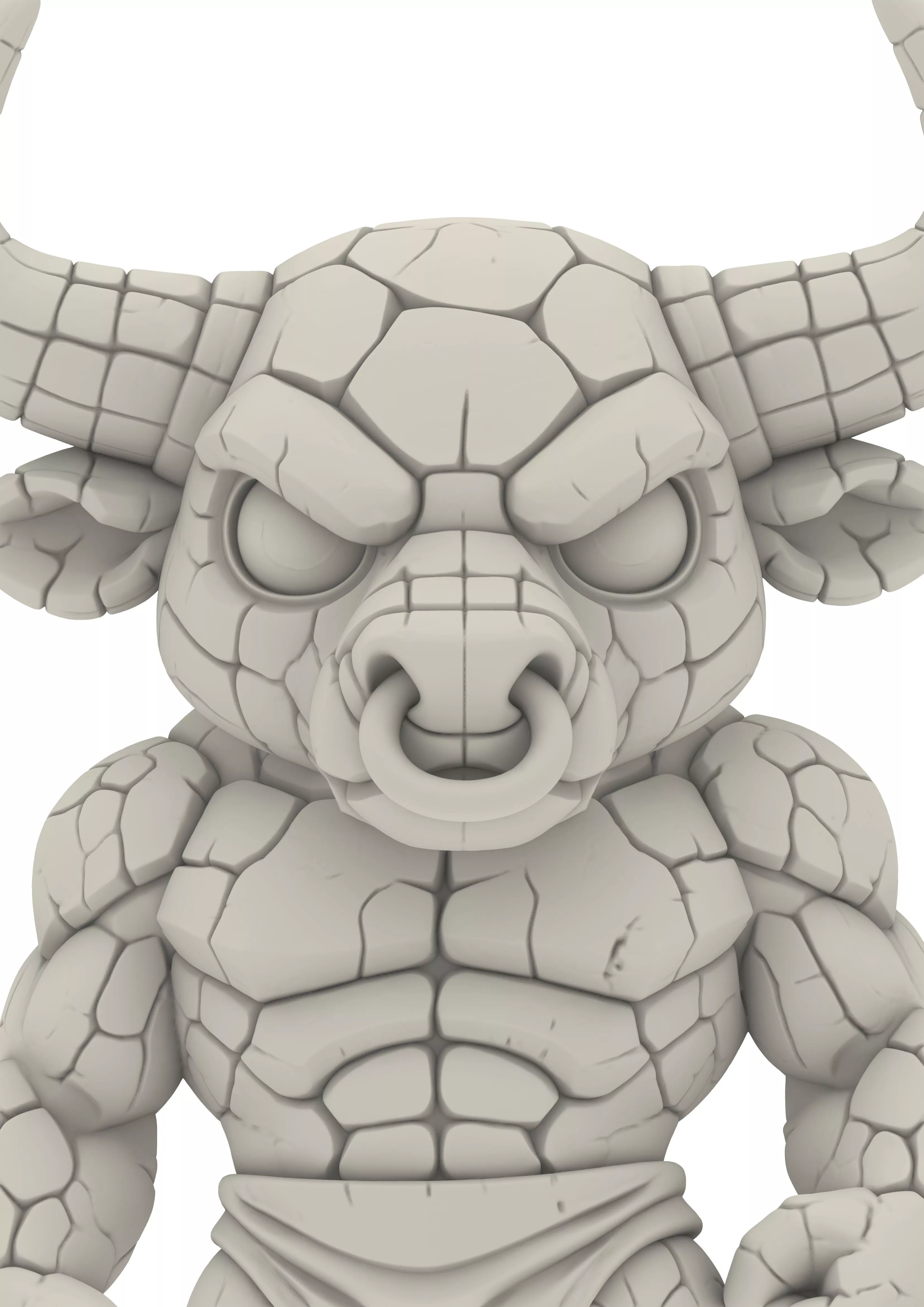 Warrior Chibi Monster Animal Krokodil Bull Toro Bulle 3D print model