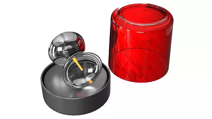 Warning Light PBR 7 Low-poly 3D model 2
