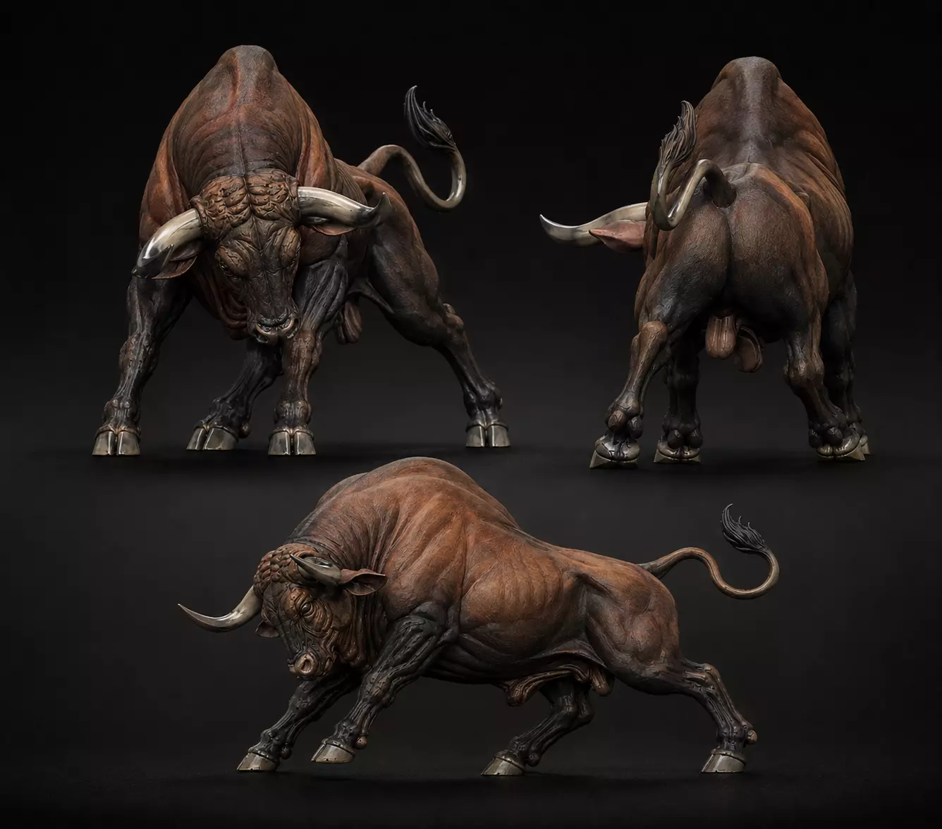 Charging Bull Sculpture 3D print model
