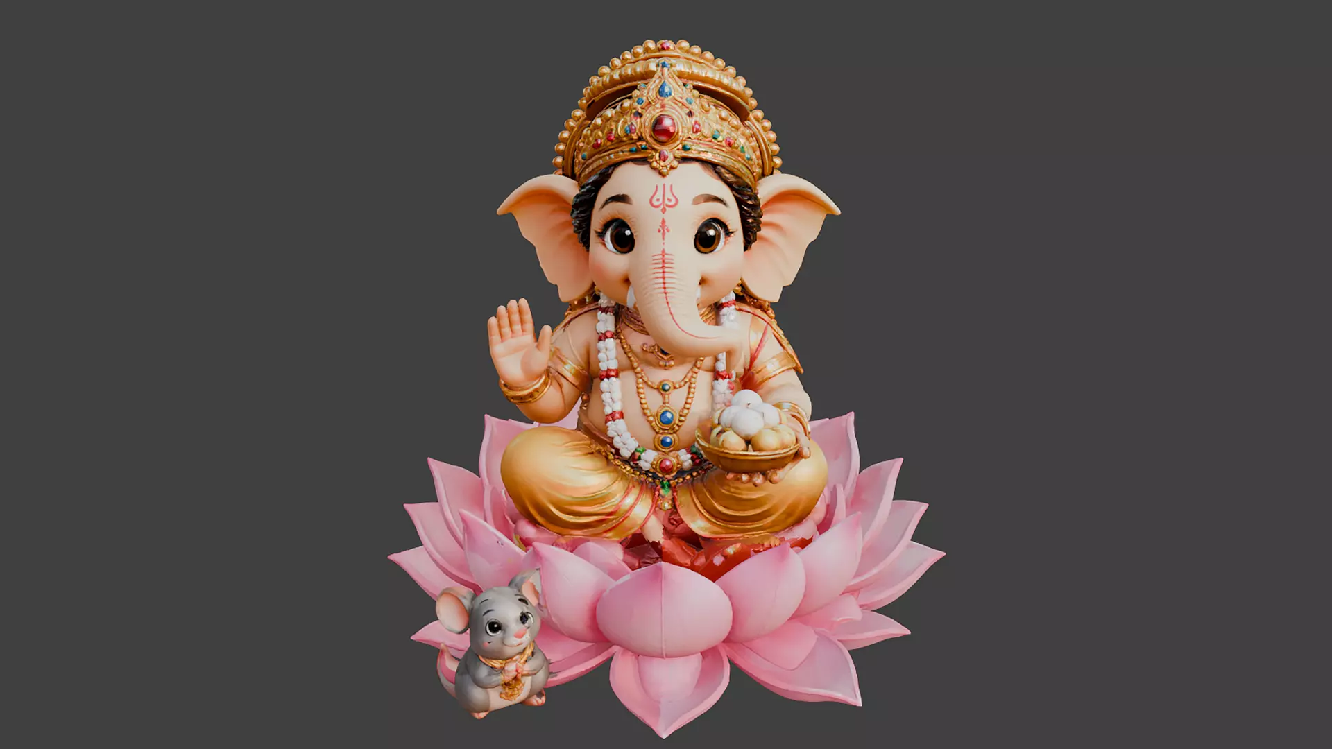 Cute Lord Ganesh Statue - 3D Print STL 3D print model