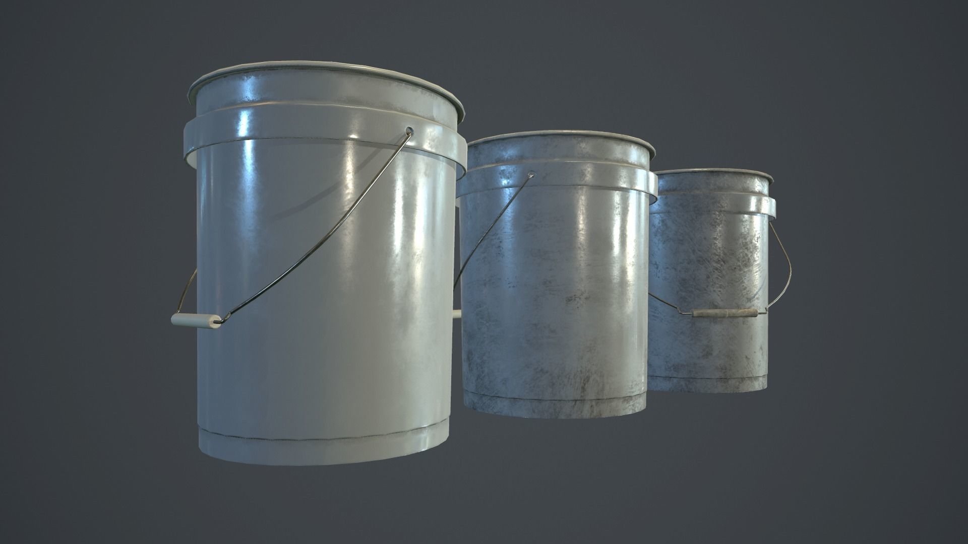 Plastic Bucket PBR Game Ready Low-poly 3D model_1