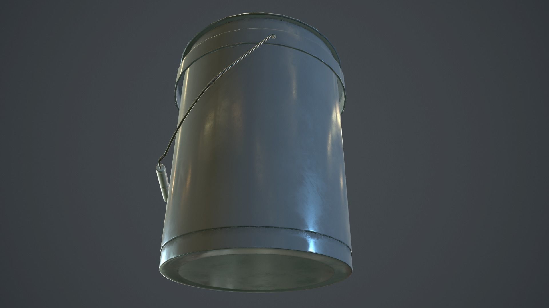 Plastic Bucket PBR Game Ready Low-poly 3D model_10