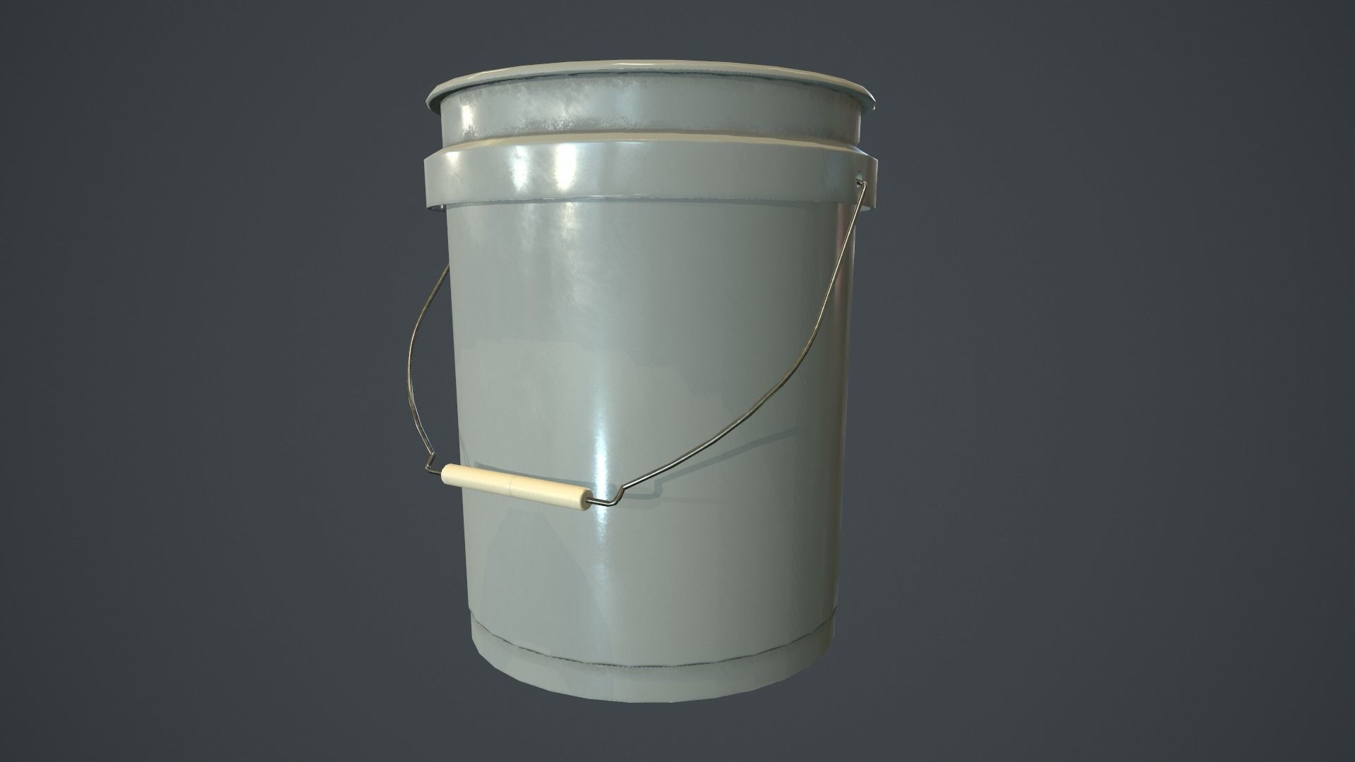 Plastic Bucket PBR Game Ready Low-poly 3D model_9