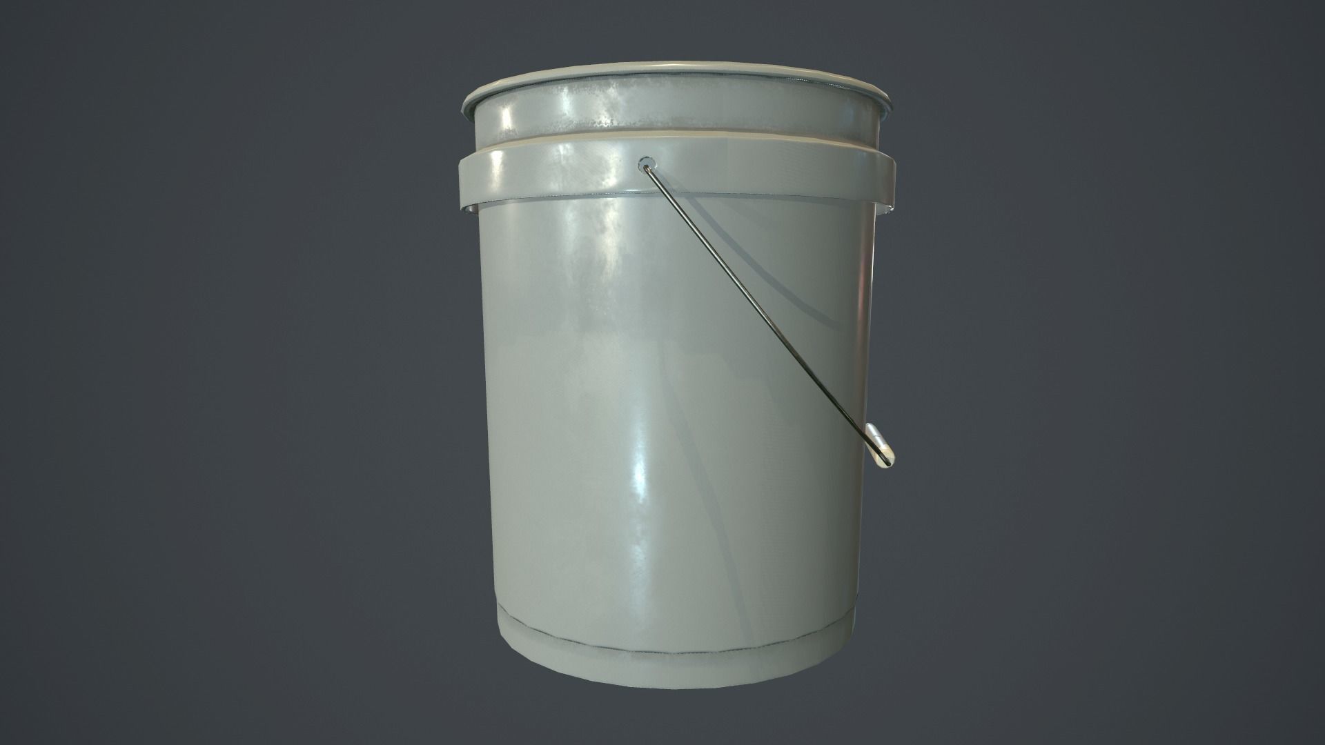 Plastic Bucket PBR Game Ready Low-poly 3D model_8