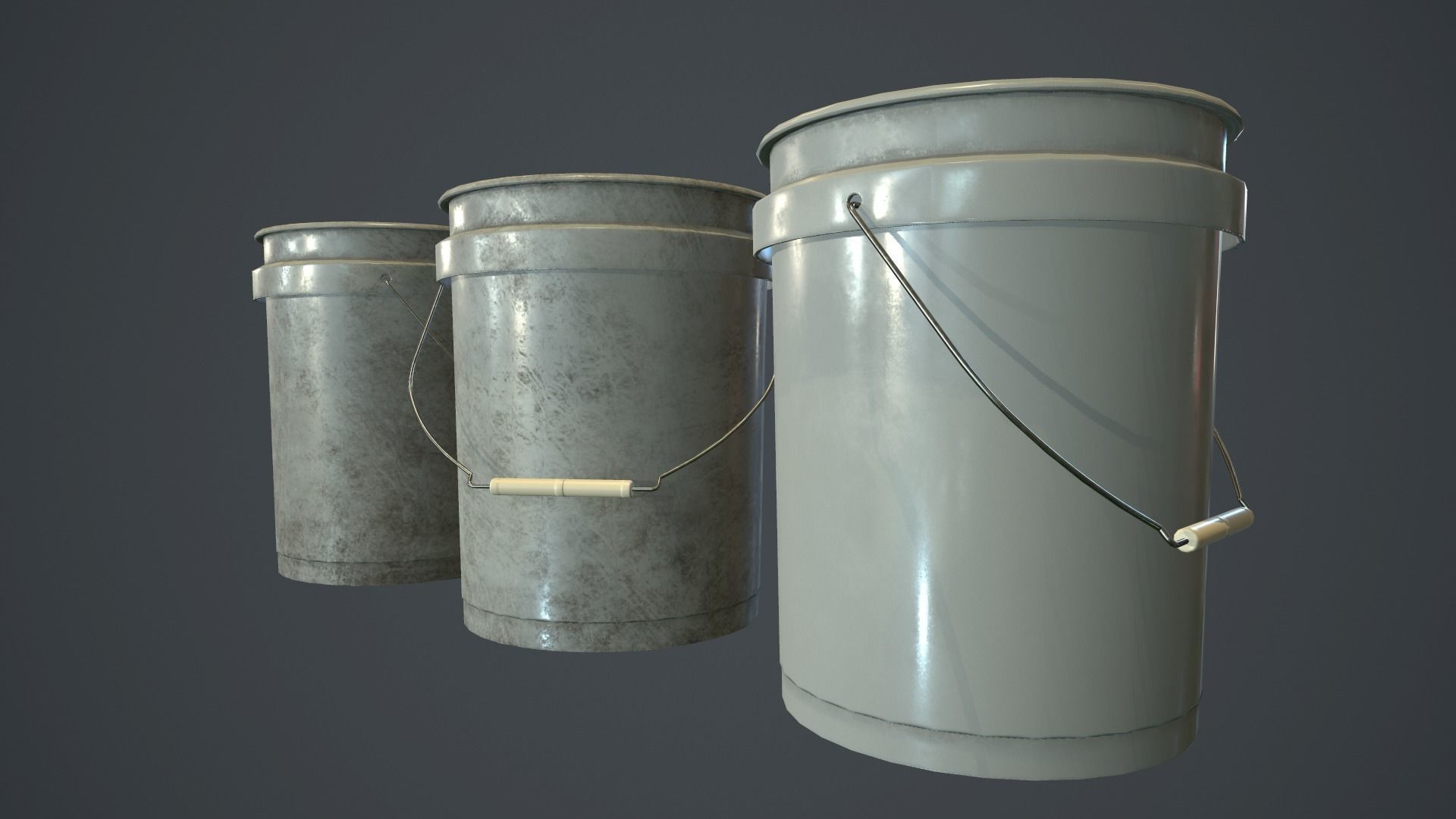 Plastic Bucket PBR Game Ready Low-poly 3D model_6