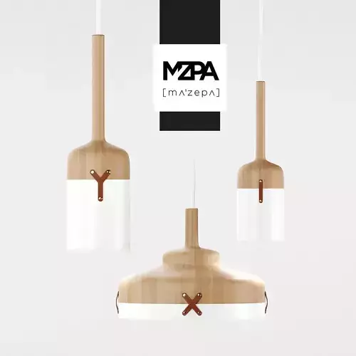 Nut C collection pendant light with wooden handle