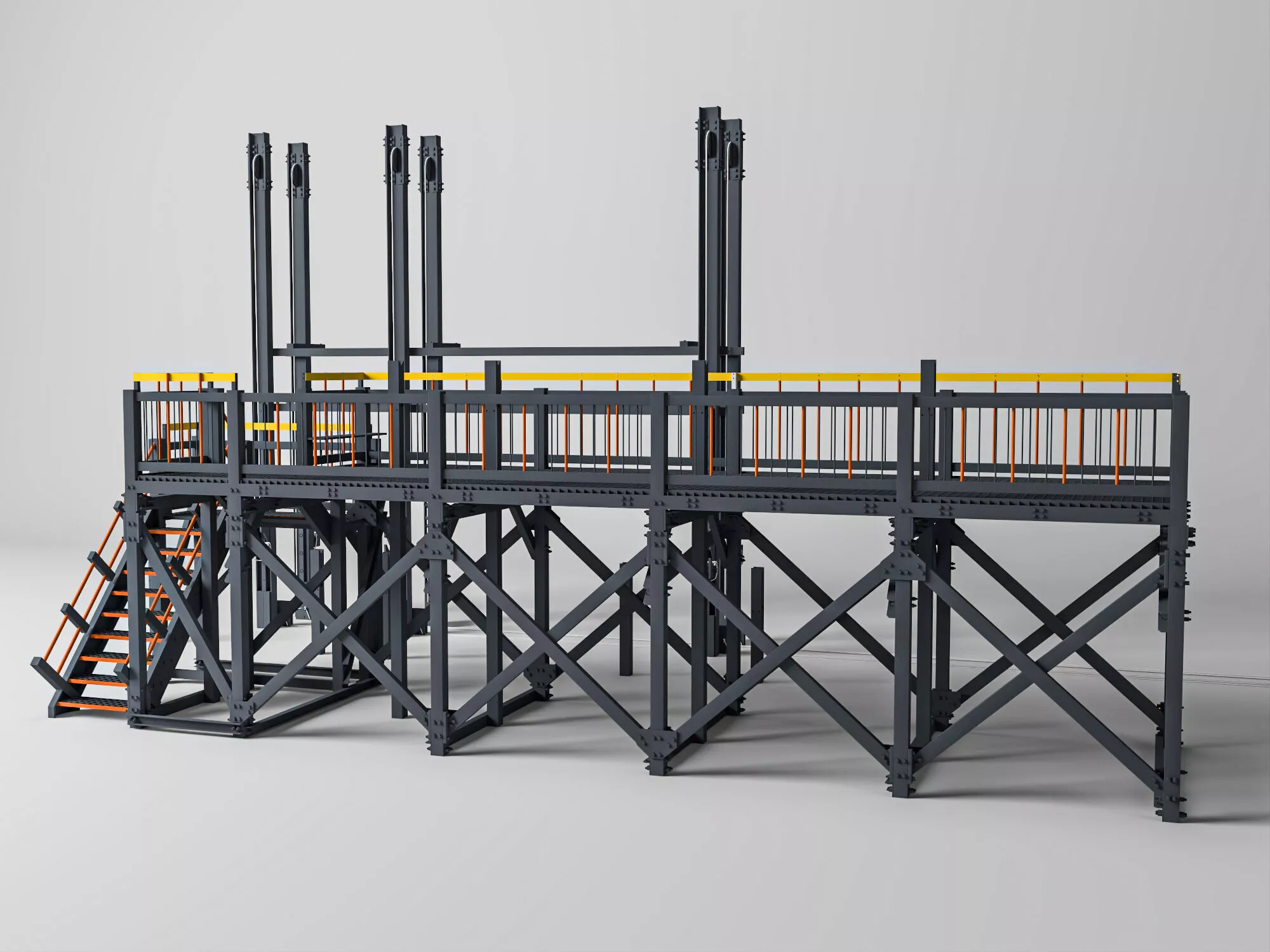 Industrial steel operation platform asset pack 3D model
