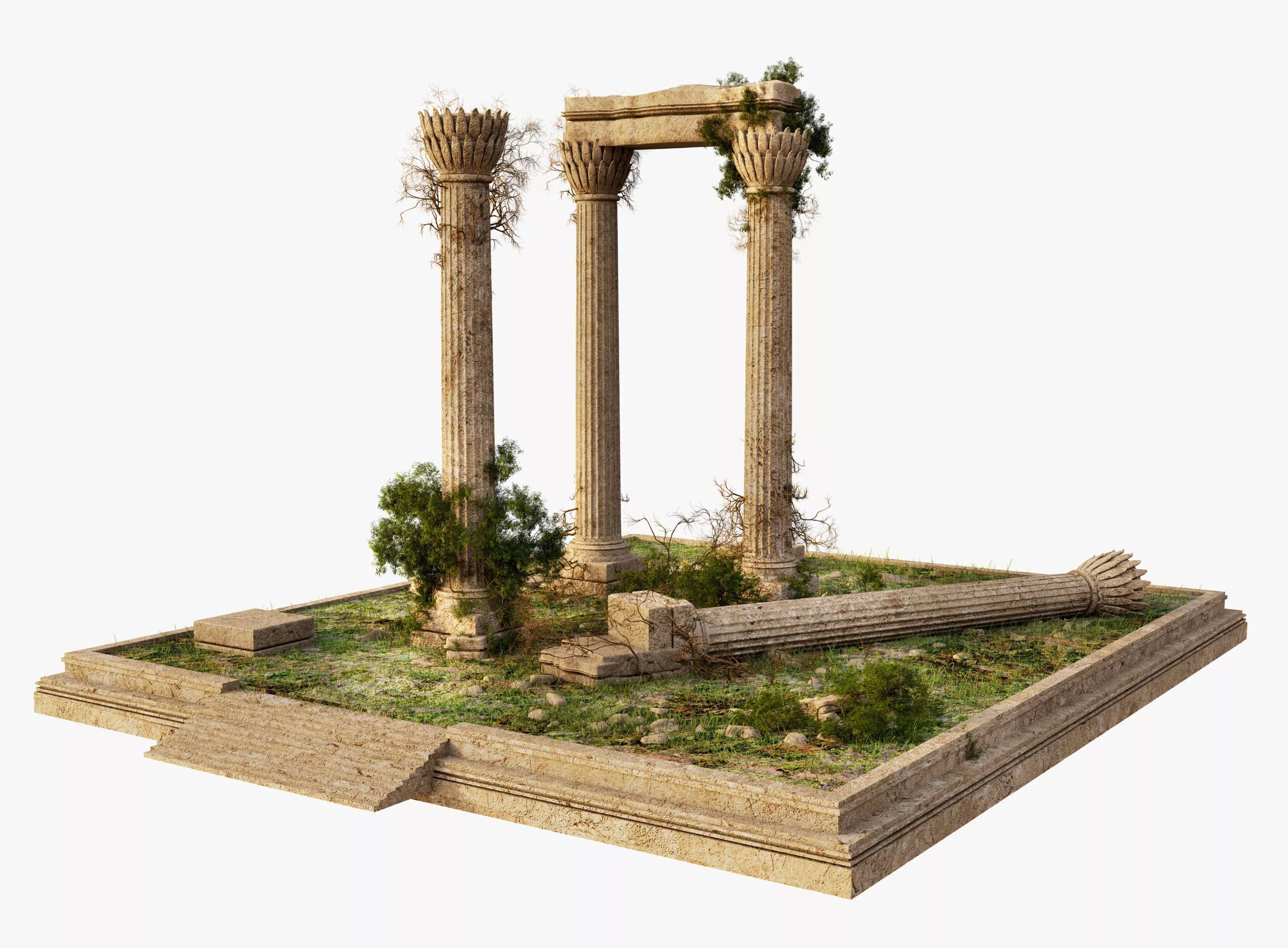 Classic Columns Ruins 3D model