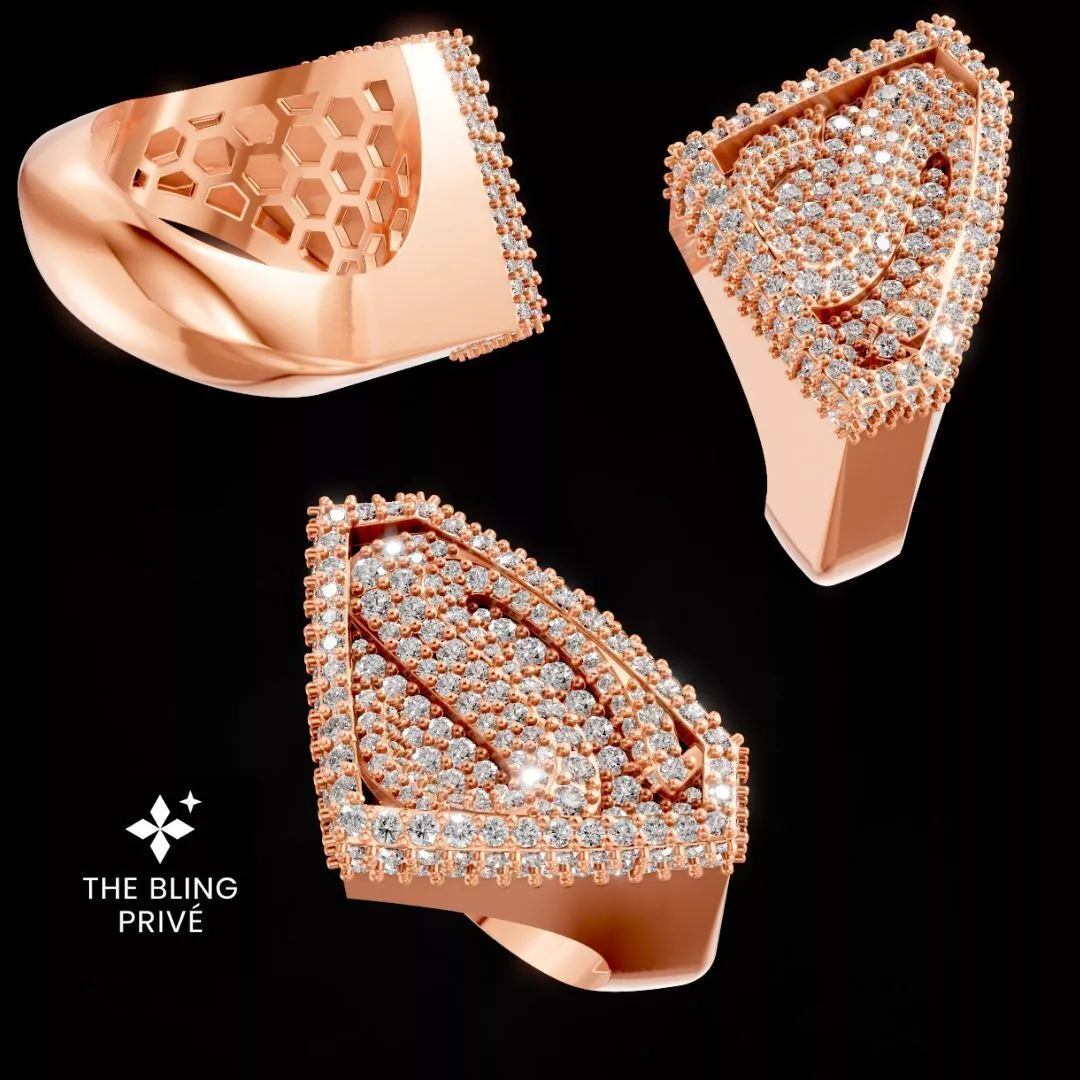 US 9 SEMI ICED-OUT SUPERMAN RING 3D print model
