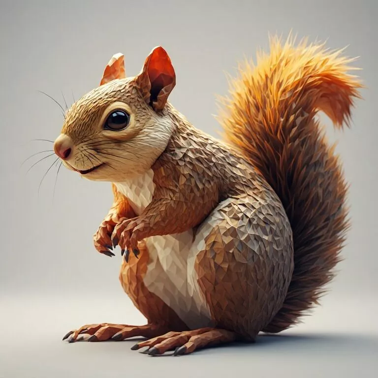 Low Poly Squirrel 3D Model - Geometric Wildlife Asset 3D print model