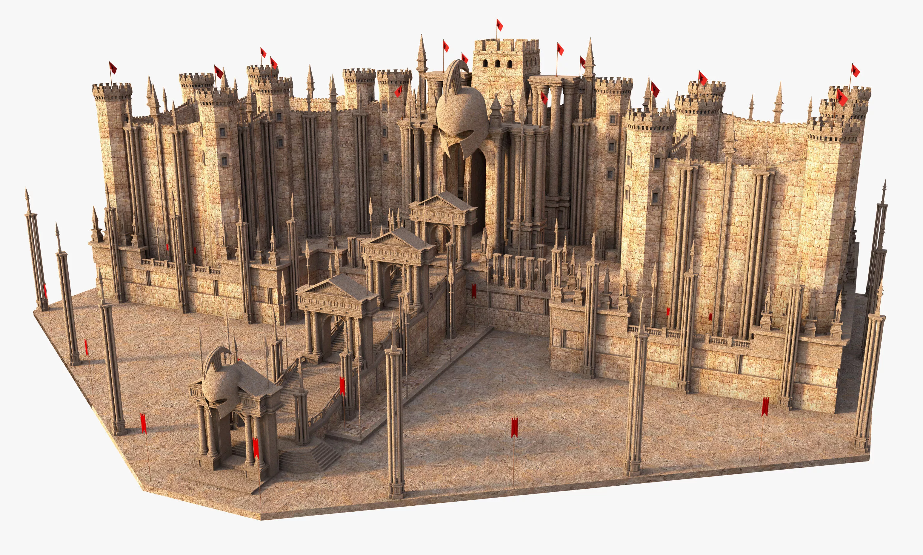 Sparta Fortress Castle 3D model