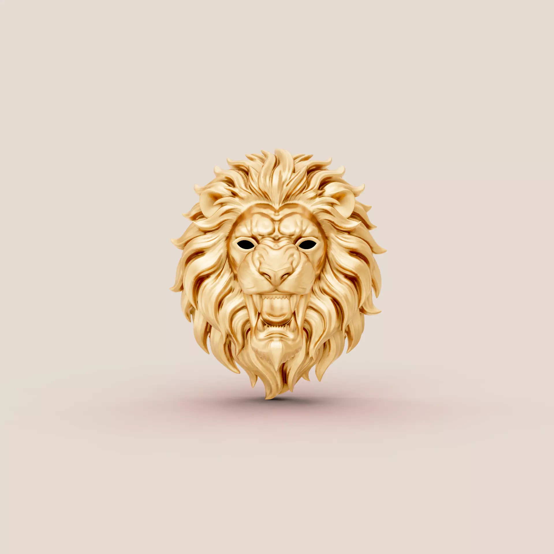 Luxury Roaring Lion Head Brooch 3D CAD Model 3D print model