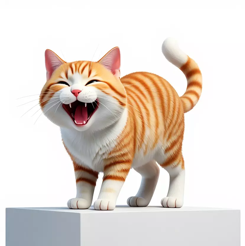 4445 Laughing Kitten 3D Printed Minimalist Style STL DND 3D print model