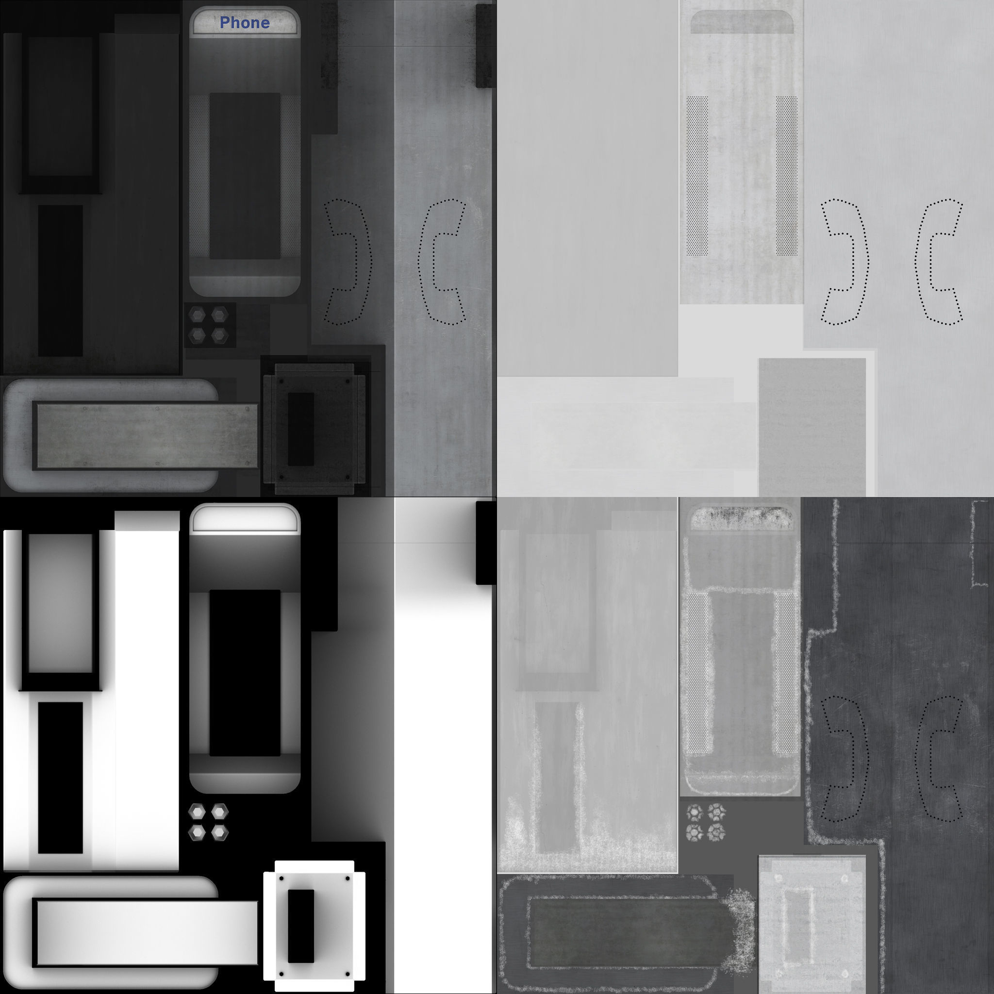 Phonebooth two pay phones Low-poly 3D model_13