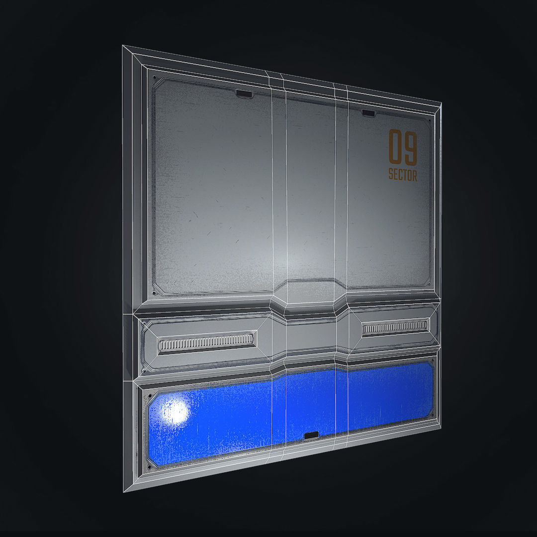 Sci-fi panel 3 - low-poly Low-poly 3D model_6