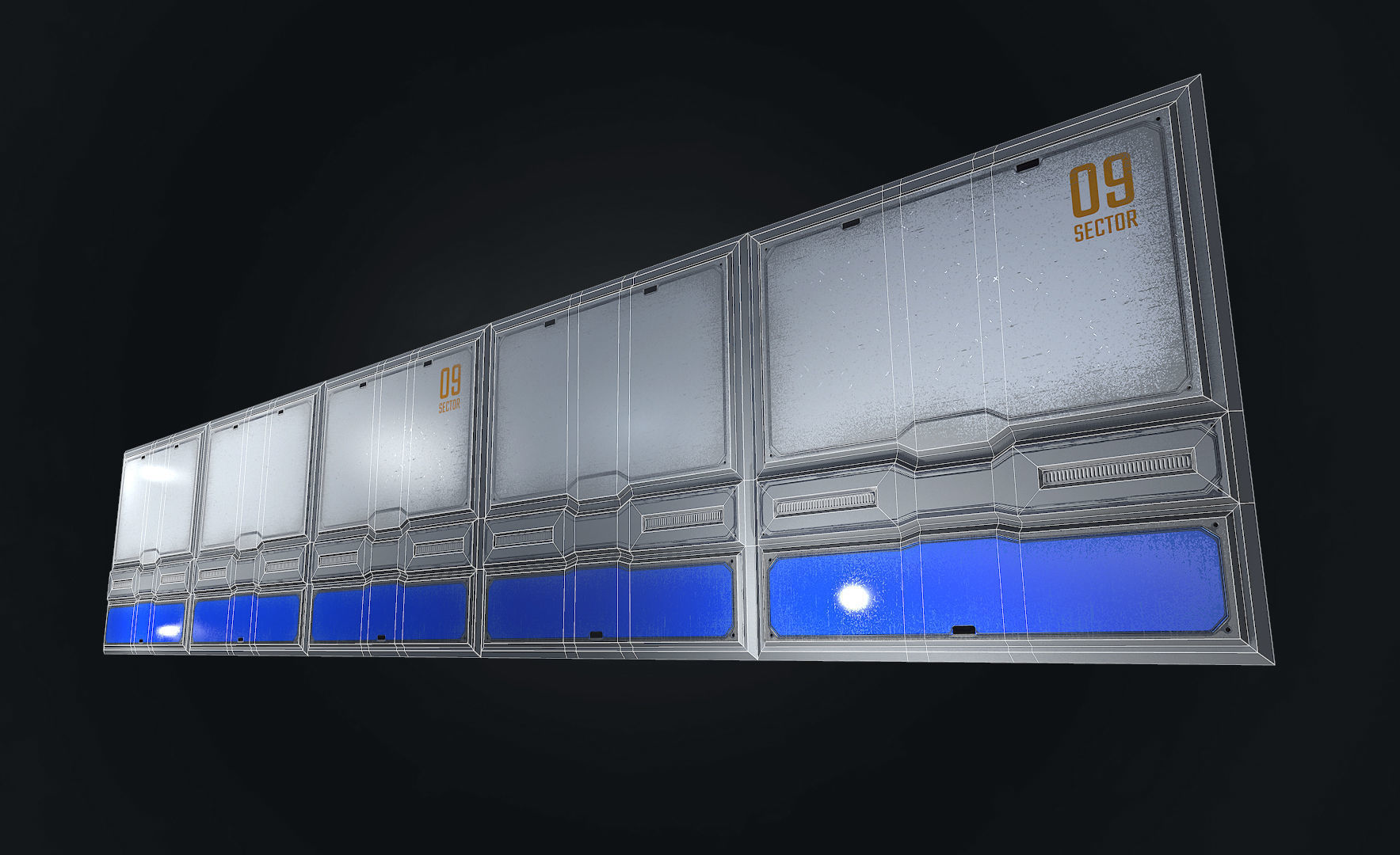 Sci-fi panel 3 - low-poly Low-poly 3D model_4