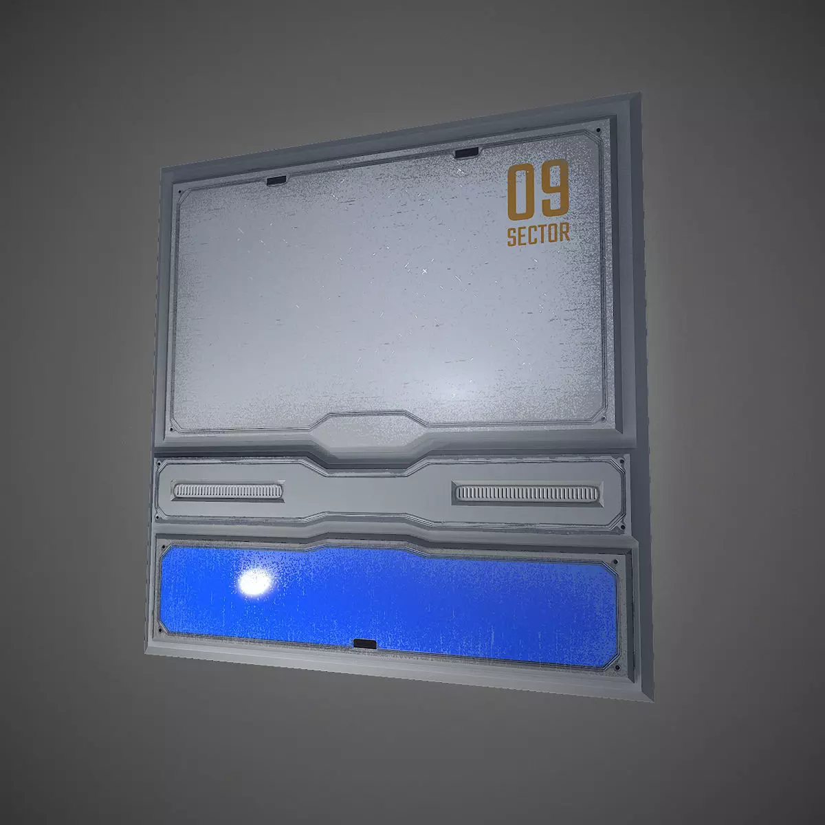 Sci-fi panel 3 - low-poly Low-poly 3D model_0