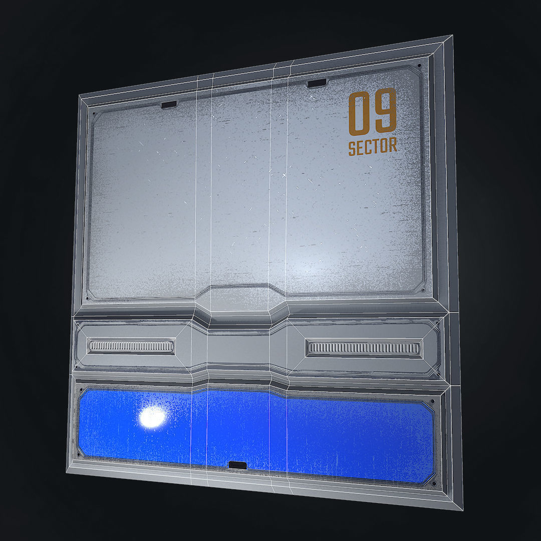 Sci-fi panel 3 - low-poly Low-poly 3D model_2