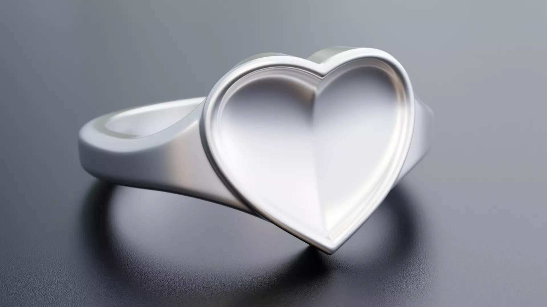 Single Heart Ring - Design-9-Sunken 3D print model