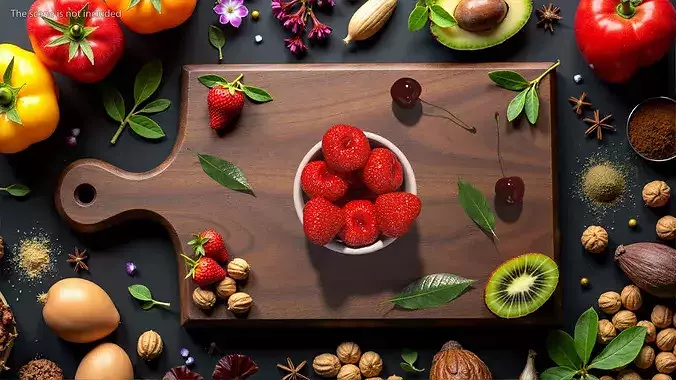Bowl of Strawberries 3D model 5