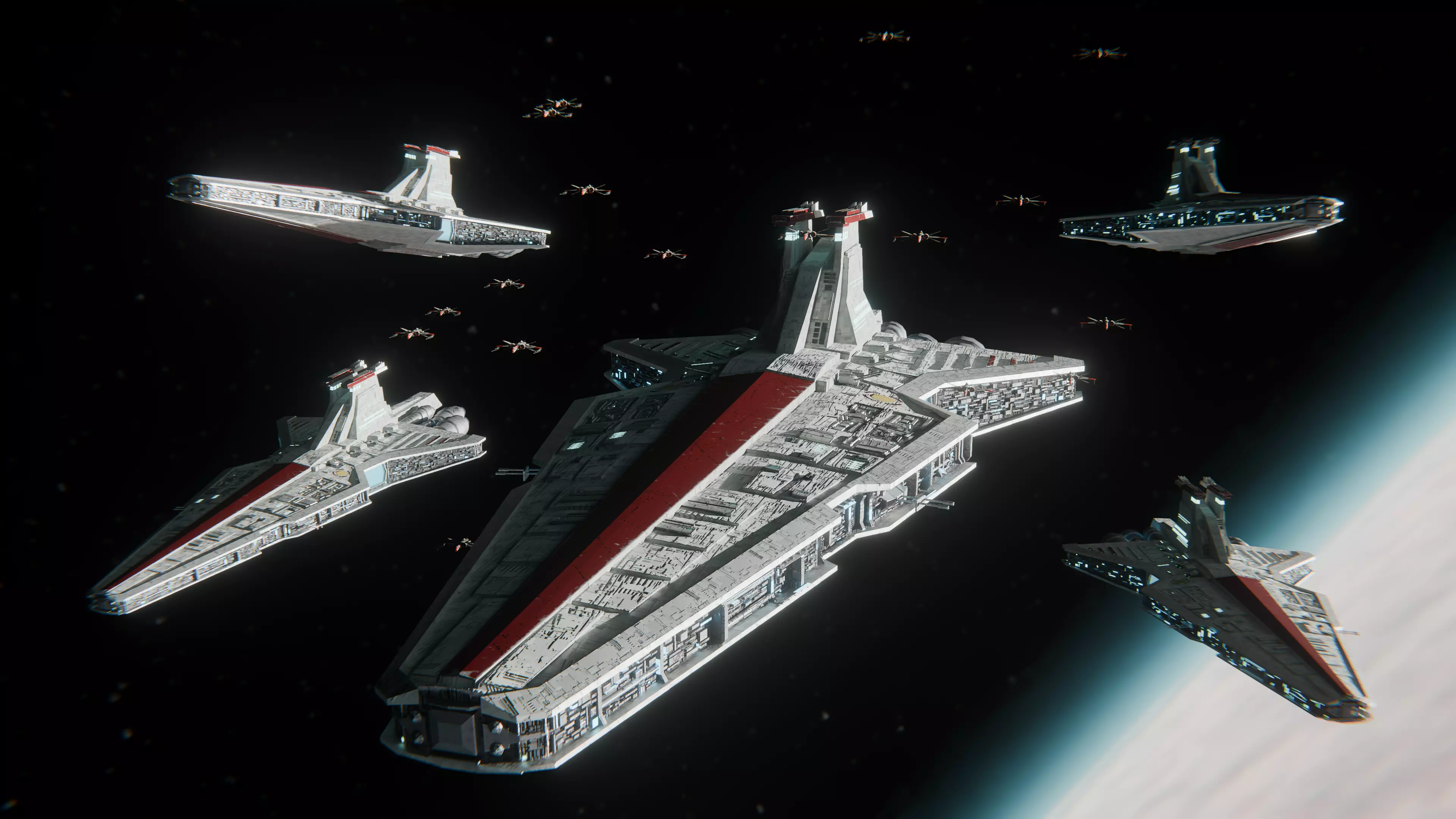 Sci-Fi Republic Venator Inspired Low-poly 3D model