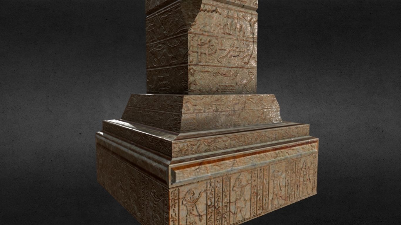Egyptian Obelisk Low-poly 3D model_10