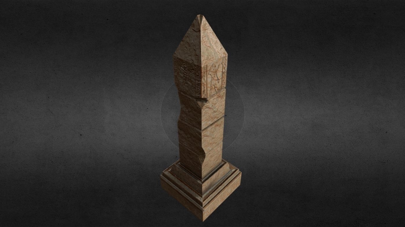 Egyptian Obelisk Low-poly 3D model_8