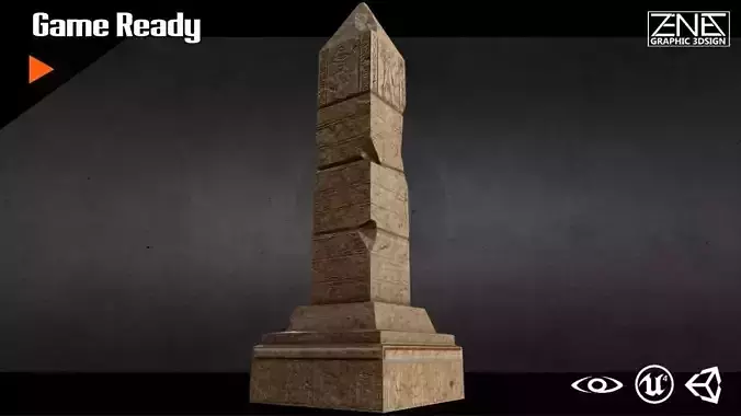 Egyptian Obelisk Low-poly 3D model