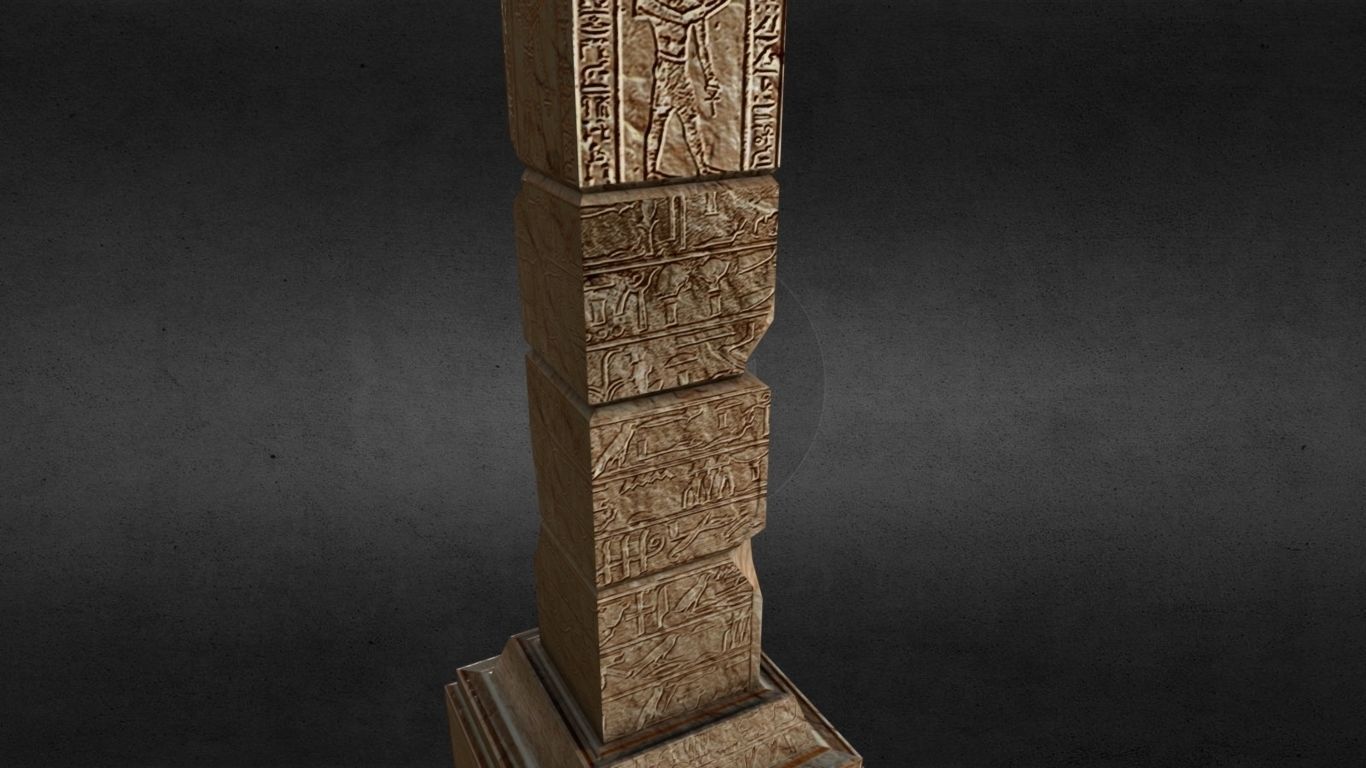 Egyptian Obelisk Low-poly 3D model_9