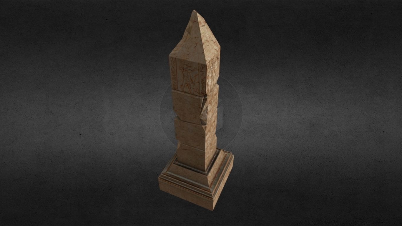 Egyptian Obelisk Low-poly 3D model_7