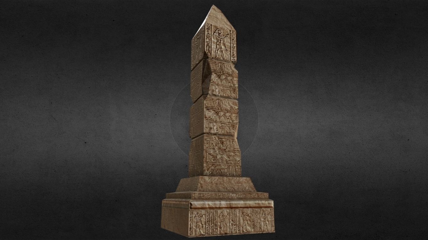 Egyptian Obelisk Low-poly 3D model_2