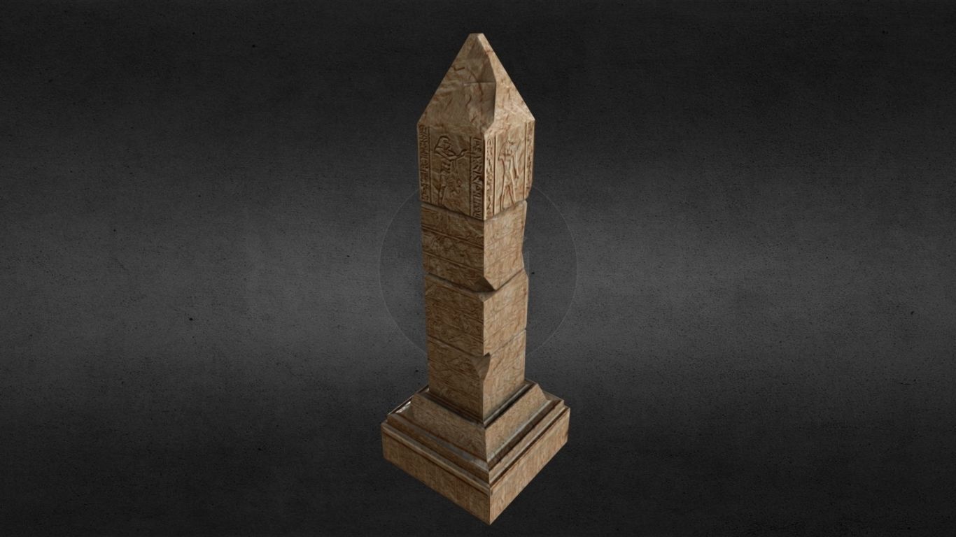 Egyptian Obelisk Low-poly 3D model_6