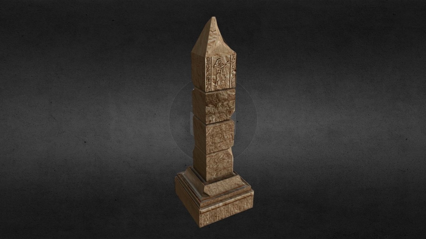 Egyptian Obelisk Low-poly 3D model_5