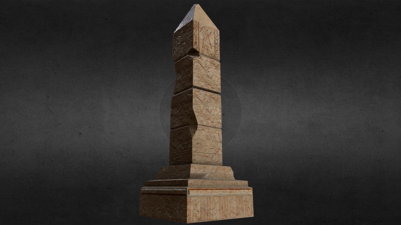 Egyptian Obelisk Low-poly 3D model_3