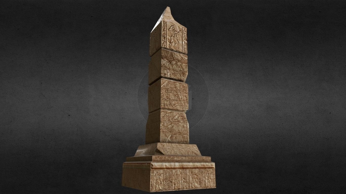 Egyptian Obelisk Low-poly 3D model_4