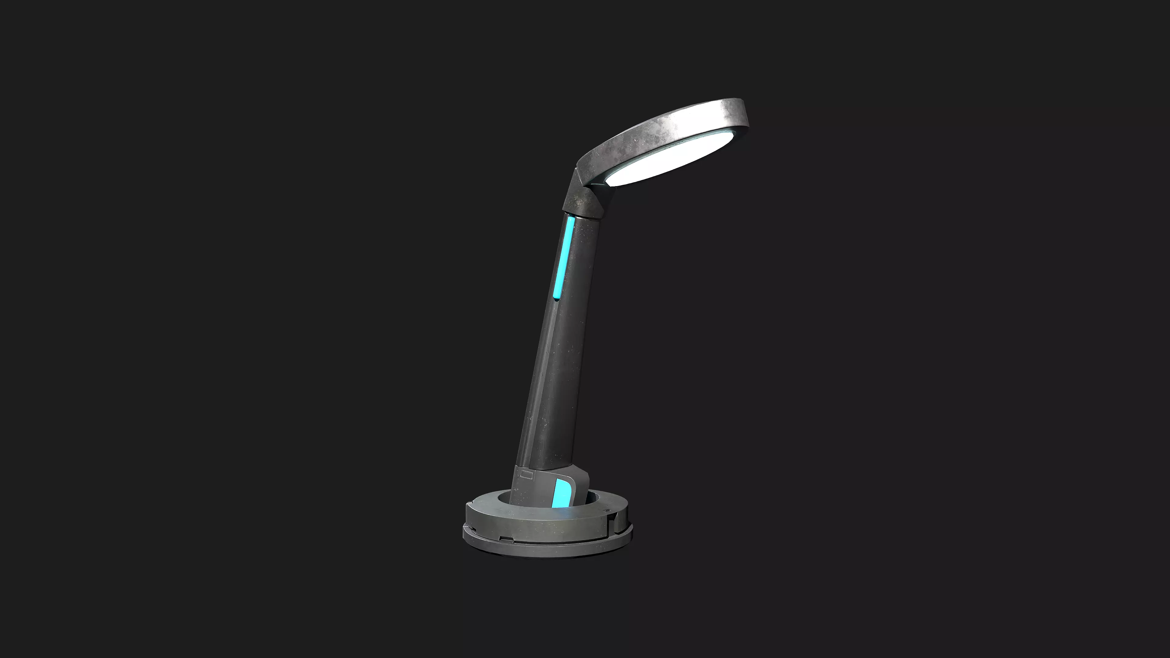 Sci-Fi Industrial Lamp - Game Ready PBR Asset with LODs Low-poly 3D model