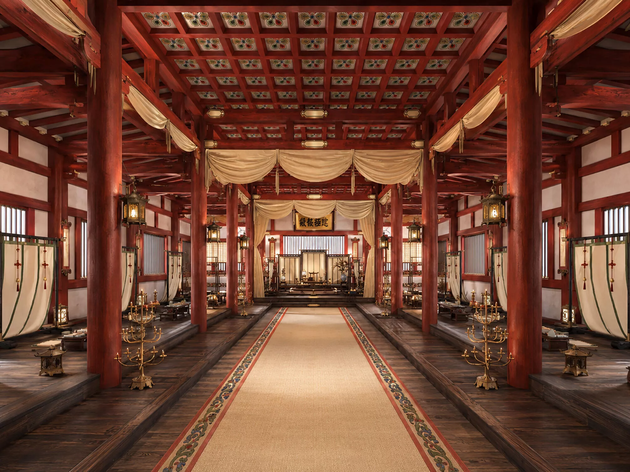 Tang Dynasty Style Ceremonial Hall Interior 3D Model 3D model