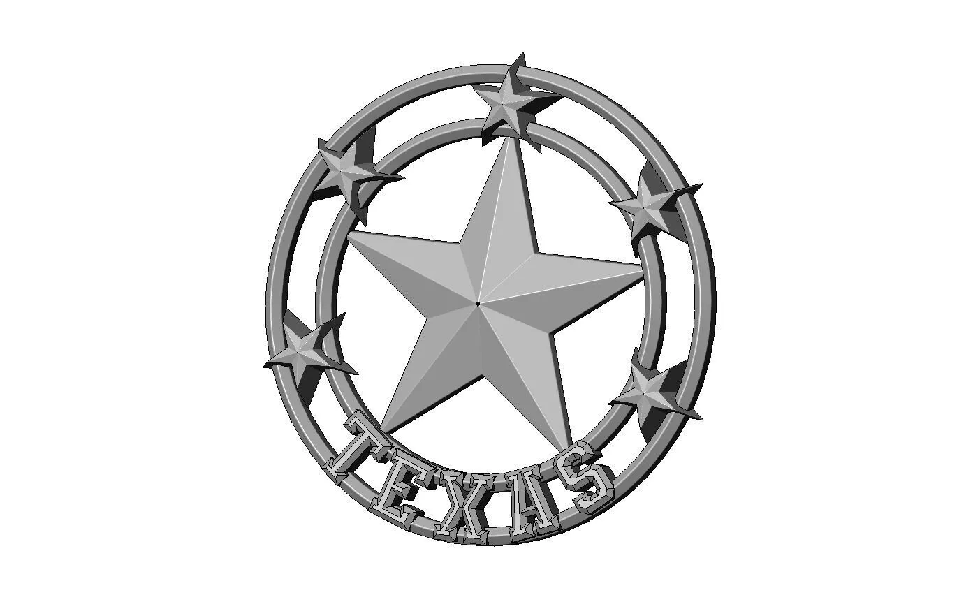 Texas star USA state 3d relief 3D print model