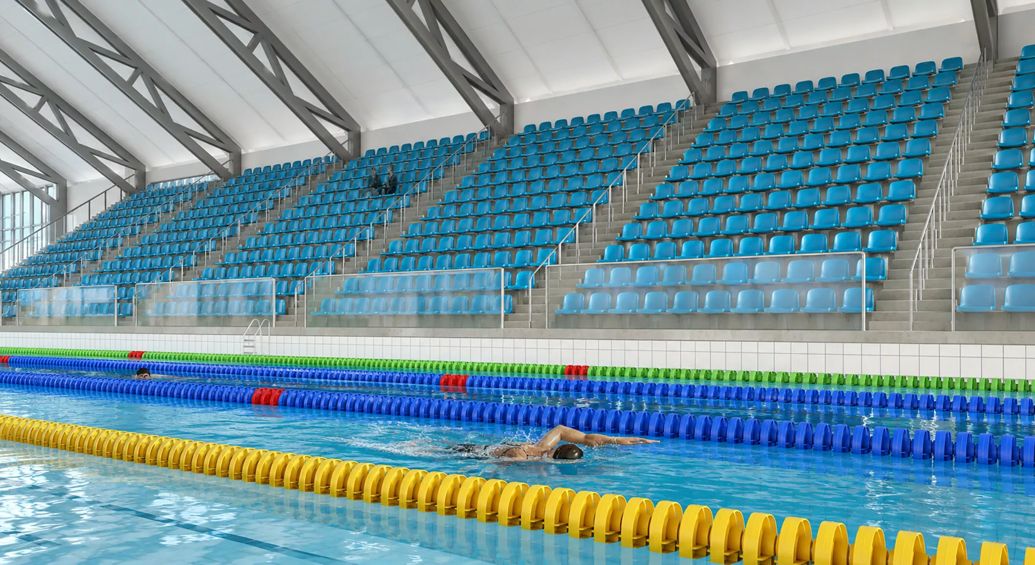 Modern Indoor Swimming Arena 3D Model 3D model