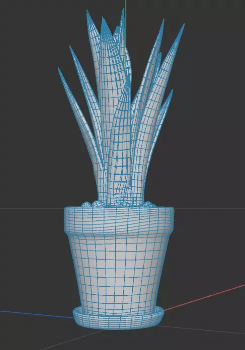 Potted Snake Plant 3D model