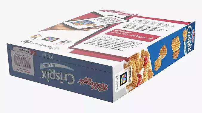 Crispix Cereal Box Kelloggs 3D model 7
