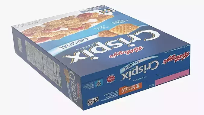 Crispix Cereal Box Kelloggs 3D model 6