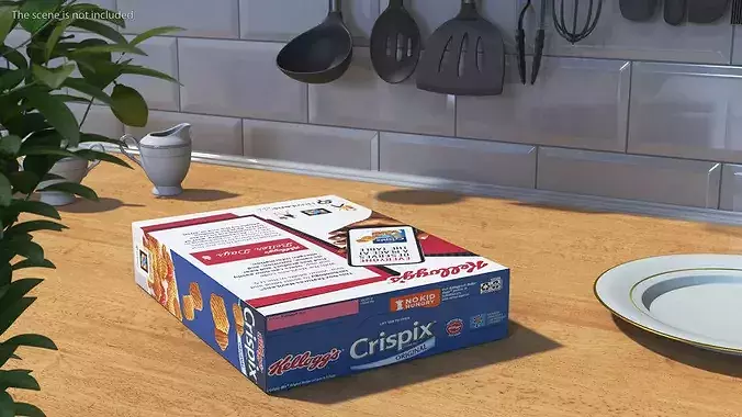 Crispix Cereal Box Kelloggs 3D model 3
