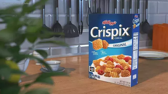 Crispix Cereal Box Kelloggs 3D model 2