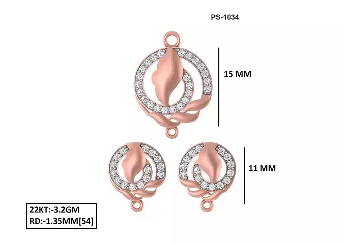 Pendant and Earring Set Collection  100 3DM Files