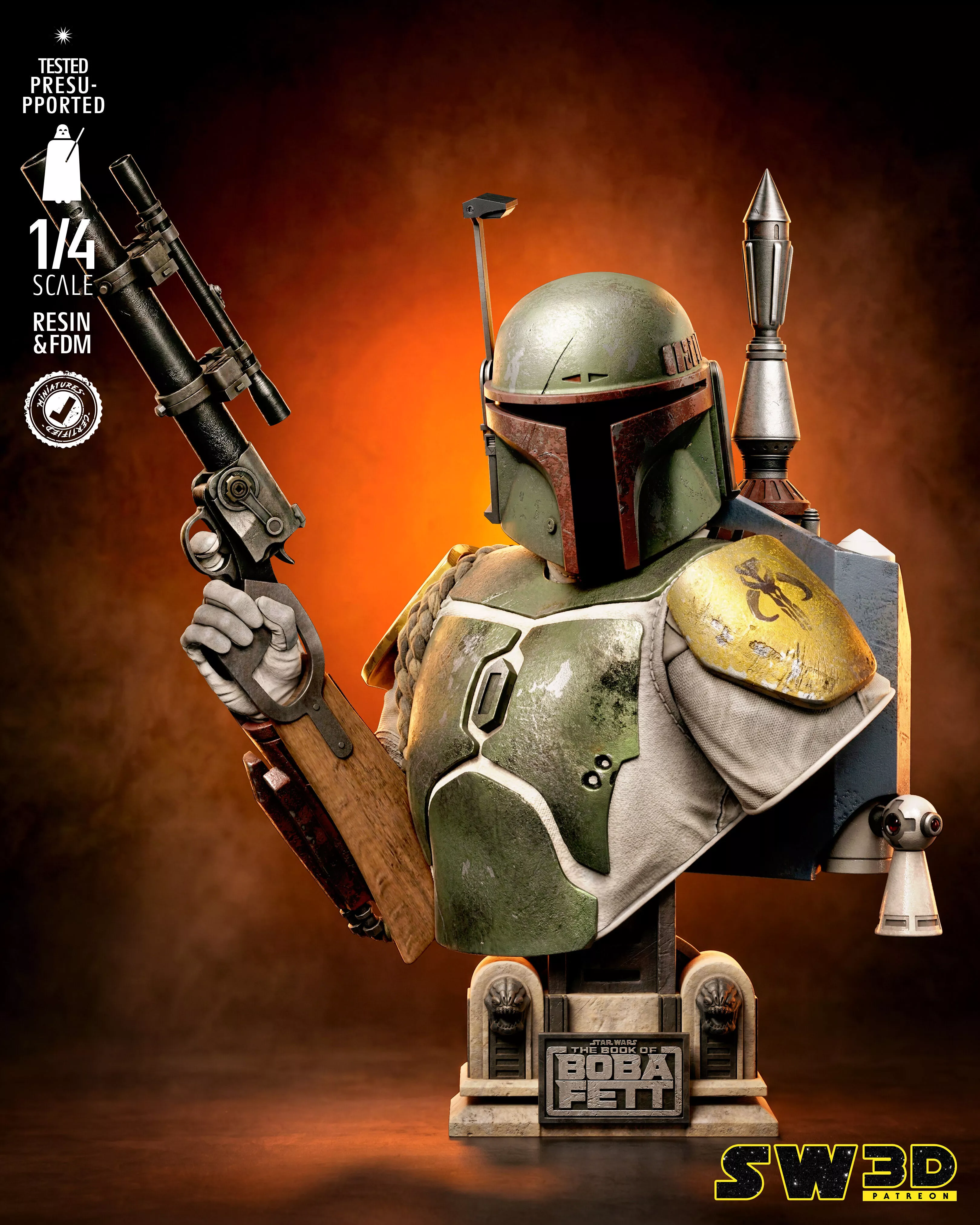 STAR WARS Boba Fett Portrait Bust 3D print model