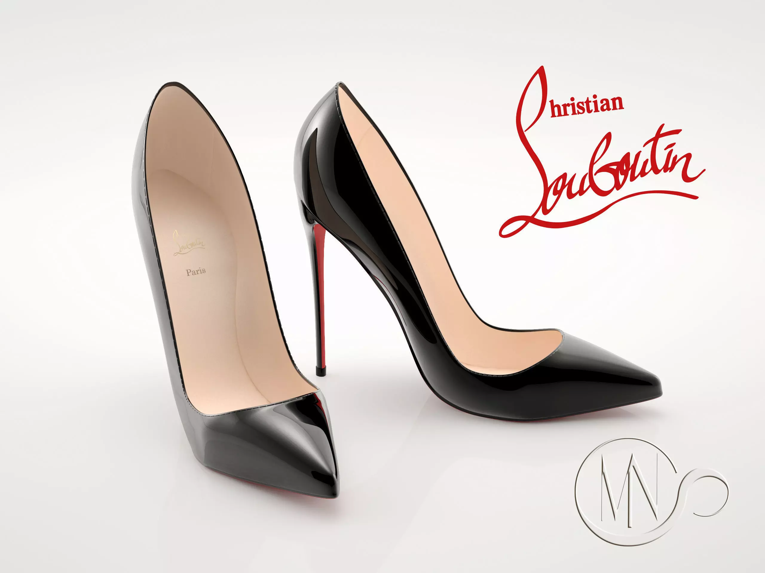 Pro - Louboutin Classic Shoes 3D model High and Low Poly 3D model_0
